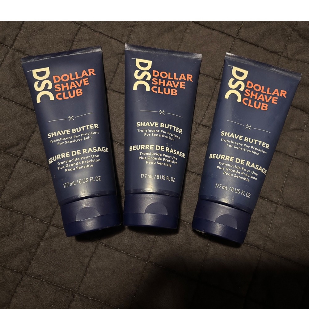 Dollar Shave Club Shave Butter Translucent Shaving Cream Sensitive Skin Lot of 3